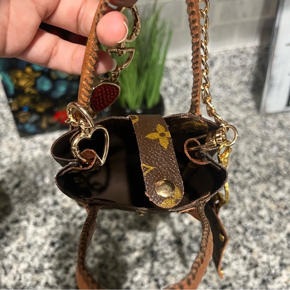 🤎 Micro Mini handmade Louis Vuitton Monogram Tote with non-brand chain 🤎 - Picture 7 of 15